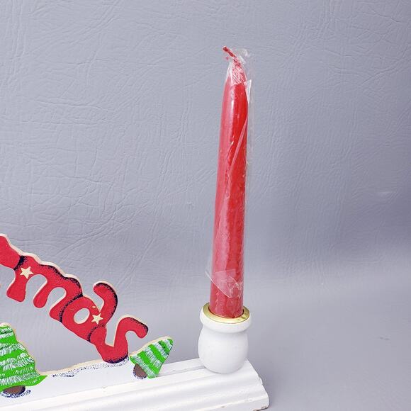 Vintage House of Lloyd Christmas Around the World Merry Christmas Taper Holder - Picture 4 of 16